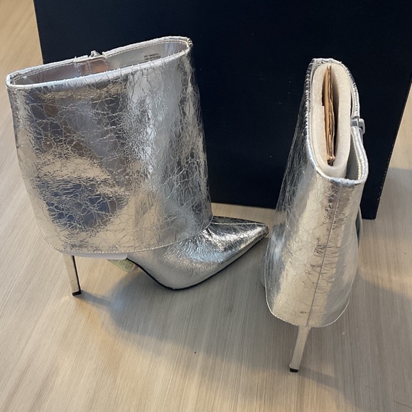 INC International Concepts Metallic Silver Heeled Boots - Picture 5 of 5